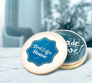 Custom Printed Round Cookies, Custom Circle Cookies, Logo Circle Cookies