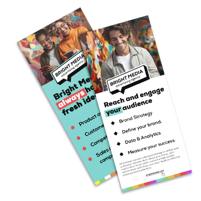 Beautifully memorable Christmas family photo 4x9 rack cards printed on 15pt card stock