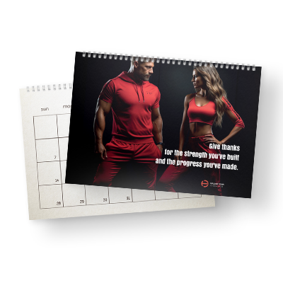 Two 11x8.5 inch calendars. One closed and one opened to December 2022. Full-color calendars with wire-o binding, printed on quality 15pt card stock.